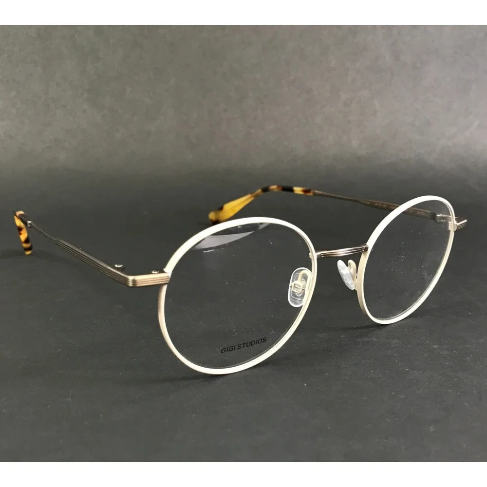 Gigi Studios Eyeglasses Frames 6917/0 NAPOLI Beige Gray Round Full Rim 48-19-145